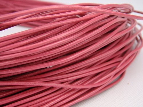 Lederband, Lederschnur, Lederriemen 5 m. Rund 2,0 mm. Pink
