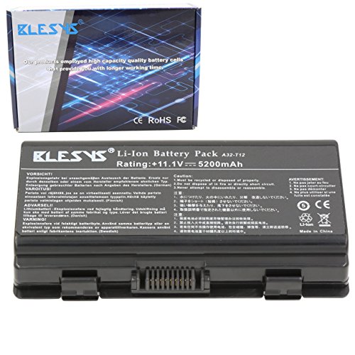 BLESYS - 5200mAh ASUS 70-NQK1B2000Z 90-NQK1B1000Y 90R-NQL1B1000Y A32-T12 A32-X51 Ersatz-Laptop Akku passen ASUS X51H, X51L, X51R, X51RL, X58 Series