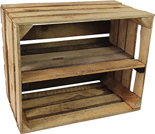 3 Stück geflammte Holzkisten – Weinkisten – Obstkisten mit Zwischenregal von Cronenwerth © - 2