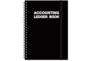HEVEBOIK Accounting Ledger Book - A5 Ledger Book for Bookkeeping, Small Businesses & Personal Use, Expense Tracker Notebook for Tracking Money, Expenses, Deposits & Balance, 5.8" x 8.4", Black