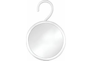 MIRRORVANA Dimfri duschspegel för rakning med krok, anti-dimma okrossbar yta och 360° vridbar 6,75 tum