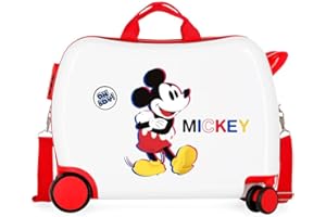 Disney Mickey All Smile Valise Cabine Multicolore 38x55x20 cm Rigide ABS Fermeture à Combinaison Latérale 35L 2 kg 4 Doubles Roues Bagage à Main