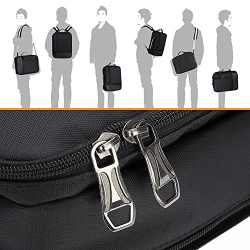 Viitop.eu Notebook-Rucksack geeignet für Laptops bis zu 15,6 Zoll, Wasserdicht Stossfest Business Freizeit-Rucksack Universal 3-in-1 Umwandelbar Rucksack Umhaengetasche Tragetasche, Schwarz - 5