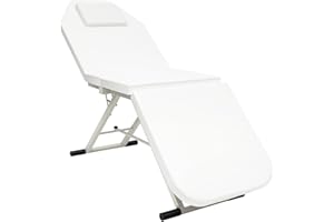 SHZICMY Lettino massaggiante portatile a 3 zone, pieghevole, per massaggi, per cosmetici, per massaggi (bianco)