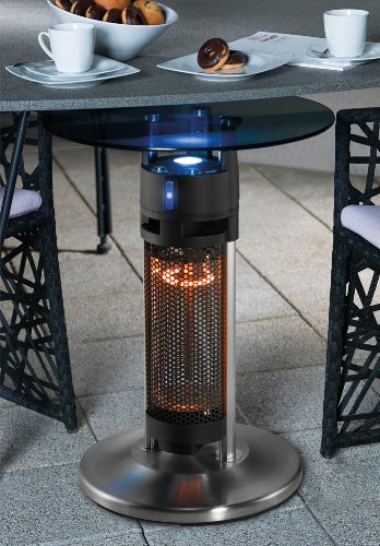 UNOLD Heiztisch Bistro, 1.200 W, Wetterfester Heizstrahler, Glasplatte, Karbon-Infrarot-Heizelement, LED-Beleuchtung, Kippschutz, IP24, 86745 - 7