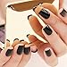 Bling Art False Nails French Manicure Black Dark Beauty Full Cover Medium Tips