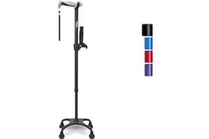 Healthbazaar Vierbeinstock, Verstellbarer Gehstock für Männer und Frauen mit 4-zackiger Basis und versetztem Griff, leicht, Gehstock für rechts- oder linkshändige Senioren und Erwachsene