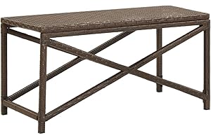 vidaXL Panchina da Giardino Panca da Esterni Sedile per Cortile Seduta Arredo da Giardino Mobili da Esterni 80 cm in Polyrattan Marrone