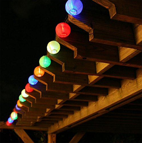 solar lichterkette lampions bunt Xpassion Solar Lichterkette bunt 20 LEDs außen Garten Innen 4,9 M für Outdoor Weihnachten Party Fest Deko usw. - 3