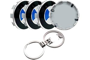 MOPQMKT 4Pièces Cache Moyeu, Auto Porte - clés, 68 Mm Couverture Centrale De Roue De Voiture, Cache Moyeu Capuchons de Centre Enjoliveurs de Voiture Cache Moyeux, Noir Blanc