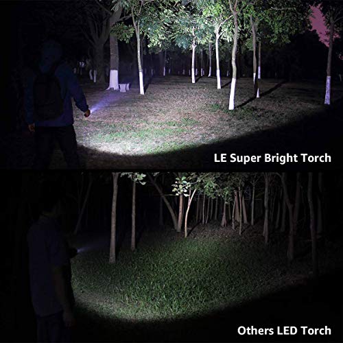LE 4er Taschenlampen Zoombar LED Notfallleuchte Superhell Campinglampe Camping Handlampe mit einstellbaren Fokus Schwarz - 7