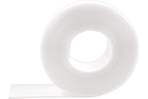 Bande Etancheite Autocollante punwey Ruban de Calfeutrage Adhésif Imperméable Rouleaux Bande d'étanchéité Transparent PVC Ruban Adhesif de Scellage Mural Cuisine Salle de Bain(38MM * 3.2M)
