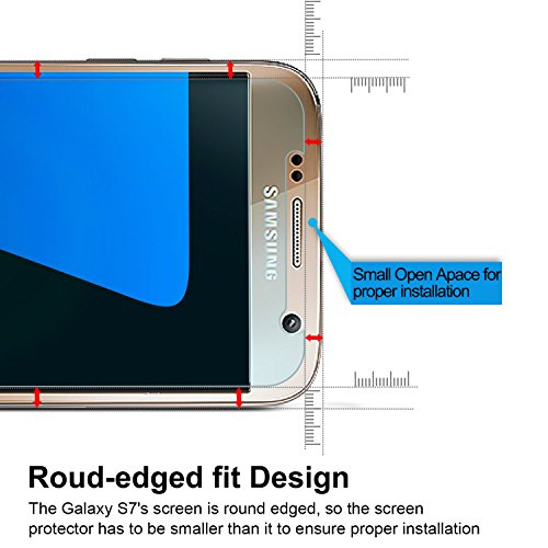 Samsung Galaxy S7 Glasfolie, EnGive Vollglasfolie Samsung Galaxy S7 Schutzglas Echtglasfolie Displayschutzfolie Panzerglas (bewusst kleiner als das Display, da dieses gewölbt ist) - 2