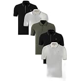 Buratti Pamuklu Slim Fit Şerit Detaylı D&uuml;ğmeli Polo Yaka 5'li Paket T Shirt Erkek T SHİRT 5902118S5