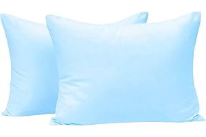BABY AMABC La Taie d'oreiller 40x60 Enfant - Lot De 2 Taie D Oreiller Bebe en Cotton - Protege Oreiller De Voyage - Bleu Housse De Coussin