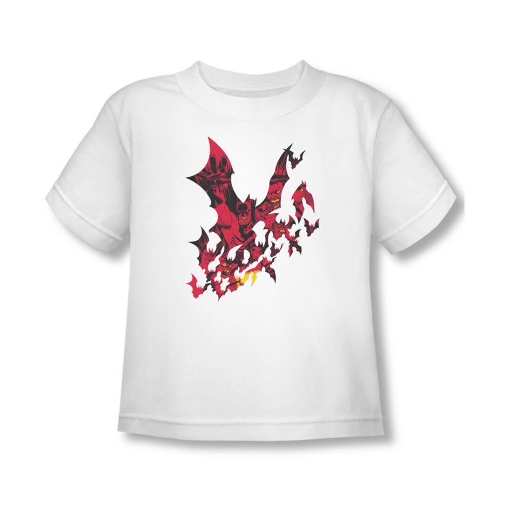 Batman-Kleinkind-Stadt-T-Shirt-In-Wei-Zerbrochen-4T-White