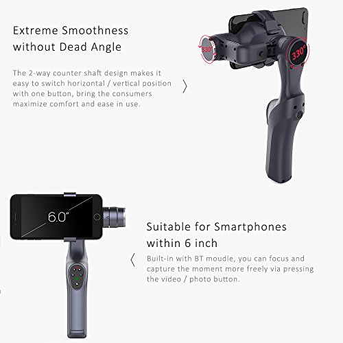 Goolsky JJ-1S Bastone Selfie bastone stabilizzatore palmare Brushless a 2 assi per Smartphone Festival Gift