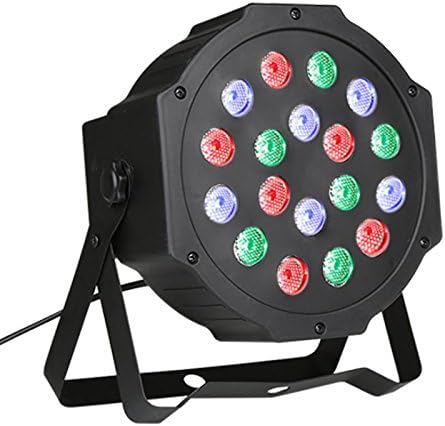 LED Can Par Lights, 54W 18 LEDs RGB Disco Lights with Music-activated, Auto-run and DMX512 Control Mode (Pack of 1)