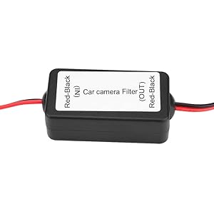 12V DC Power Relay Capacitor Filter Rectifier for Car Reverse Rearview Camera Black