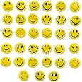 MSGH Smiley Emoji Colourful Expressions 3 CM Button Pins Badge Metal Brooch (Multicolour, 3 CM) - Set of 40 - Birthday, Office and Theme Party (DESIGN 3 (40 PCS))