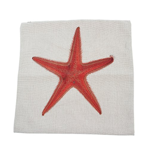 Lukis 1stk. 45x45cm Baumwoll Leinen Kissenhülle Kissenbezug Kopfkissenbezüge Seestern - 5