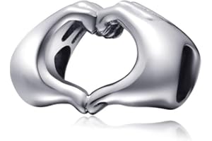 YIRONG JEWELRY L’amour dans vos mains, Breloque en argent sterling 925 en forme de cœur pour bracelet à breloques Pandora