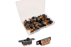 Gebildet 50Stück Mini Kippschalter SPDT Schiebeschalter 0.5A 50V DC 3pin 2Positionen, Panel Schiebeschalter EIN/EIN, Mikro Miniatur Verriegelung SS-12F15