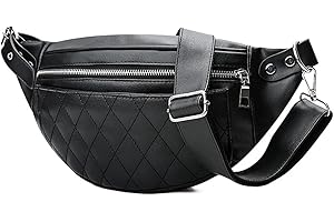 VOHONEY Sac Banane Femme Sac de Ceinture en Cuir PU Sac Banane Femme en Cuir Sac de Taille de la Femme PU élégant Ceinture Sac (Sac Banane Femme pour Noir 12)