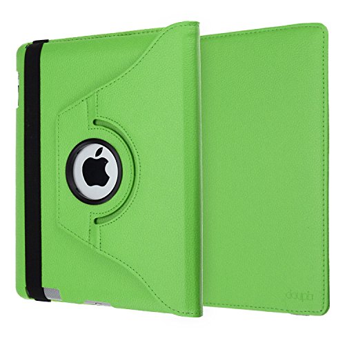 doupi 360° Deluxe Schutzhülle für iPad 2 3 4 Smart Case Sleep / Wake Funktion 360 Grad drehbar Etui Kunstleder Schutz Hülle Ständer Displayschutz Cover Tasche, grün - 2