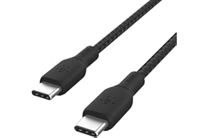Belkin CAB014bt2MBK Kabel USB typu C na C (2 m), ładowanie w trybie Power Delivery z mocą 100 W, certyfikat USB-IF 2.0, podwójnie pleciona nylonowa powłoka, czarny, 2M
