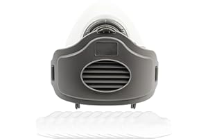 EIH1 Maschera Antigas Riutilizzabile con 10 con Filtri Carbone Attivo,Silicone Maschera Antipolvere, Mascherine Respiratorie Professionali per Saldatura, Verniciatura, Lucidatura, Tagli