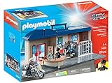 Con figuras, moto y cárcel. Playmobil- Comisaría Maletín Juguete, (geobra Brandstätter 5689)