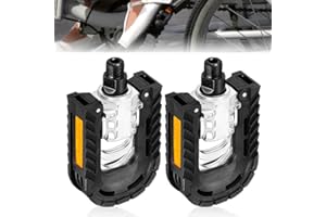 MEYAGOT 2 Piezas Pedal Plegables, Pedales Plegables De Bicicleta, Pedales De Bicicleta con Tiras Reflectantes, Pedales De Bicicleta De Plegable para Pedelec, MTB, Bicicleta Plegable, Bicicleta De Carreras