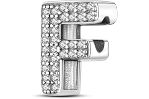 Pandach Damen Charm Anhänger Buchstabe A-Z für Armband 925 Sterling Silber Charms Beads passend für Armband und Halskette, Kompatibel mit Europäischen Armbändern für Frauen Mädchen