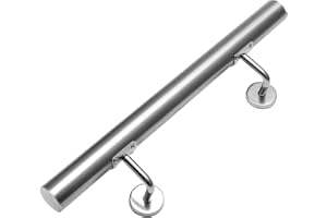 BMOT Barandilla de acero inoxidable, pasamanos para escaleras, pasamanos de pared, escaleras, interior y exterior, longitud: 150 cm