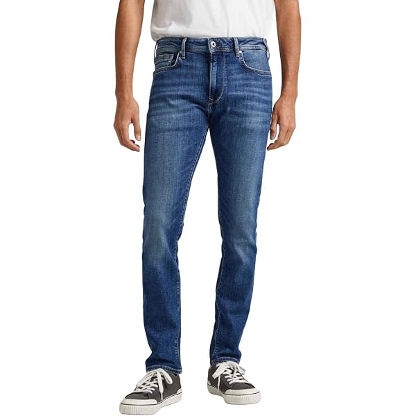 Jean Pepe Jeans Stanley 5 Poches - Coupe Conique Taille Régulière - Bleu Denim - Neuf Avec étiquettes