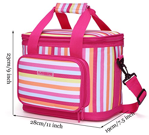 MIER 18 Cans Streifen Picknick Kühltasche Erwachsene Isolierte Mittagessen-K für Männer und Frauen - 3