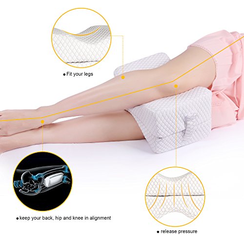 NURSAL-Coussin-Pour-Genoux-Soulage-la-Sciatique-le-Mal-de-Dos-Les-Douleurs-Aux-hanches-pour-Les-Femmes-Enceintes-les-Personnes-Dormant-sur-le-ct-Coussin-Orthopdique-en-Mousse--Mmoire-de-Forme-Taie-Lav