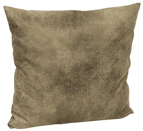 Tabago Kissenhülle Lederoptik ca. 50x50 cm täuschend echt & anschmiegsam Farbe 620 Stone