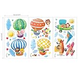 Decowall DAT-1406B1506B Tiere Heißluftballons & Doppeldecker-Flugzeuge Wandsticker Wandaufkleber Wandtattoo Kinderzimmer - 4