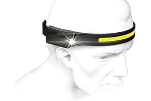 LEDWARNING Lampe Frontale Led 2023 Rechargeable Torche Frontale Puissante Etanche USB 1200mAh COB XPE 5 Modes lumineux Course à Pied, Camping, Cyclisme, Marche,, Réparation, Jogging, Enfant. Vendeur Français