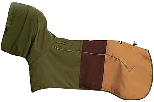 Spark Paws Płaszcz przeciwdeszczowy dla psa Breatheshield™, ochrona na każdą pogodę i komfort, oddychający, adaptacyjne dopasowanie i ulepszenia bezpieczeństwa, zielony, brązowy, rozmiar XL