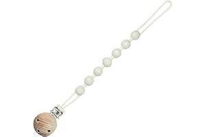 JDXun Cadena Chupetes de Clip para Bebé, Cadena Chupete Bebe, Broche Pinza de Silicona, Chupetero con Cadena de Silicona, Clip de Chupete de Bebé para Niño y Niña, Regalo Bebe(Blanco)