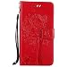 Produktbild Nancen Wallet Case Tasche Hülle für OnePlus 5 Flip Schutzhülle Zubehör Lederhülle mit Silikon Back Cover PU Leder Handytasche im Bookstyle Stand Funktion , Schmetterling Schnalle Magnet , Baum und Katze Muster Flip Funktion Kartenfächer Etui Schale ,Schütze Dein Telefon