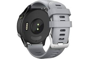 ANBEST 22mm Armband für Garmin Vivoactive 4/Forerunner 255/265/Venu 2 Armband, 22mm Silikon Quick Release Armband Kompatibel mit Gear S3/Huawei Watch GT Ersatzarmband, Grau