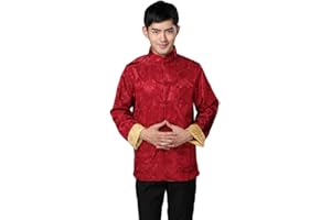 Meijunter Hombres Chino Ropa Traje Tang - Wing Chun Shaolin Tai Chi Tradicional Disfraz Artes Marciales Kung Fu Manga Larga Chaqueta de Doble Cara Camisa Uniforme