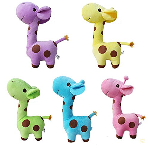 Nette Giraffe Weiche Plüschspielzeug Kinder Tier Geschenk Gestopft – Lila - 4