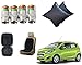 Auto Pearl Premium Quality Car Accessories Combo of Car Tyre Air Alert Valve Cap Set of 4 Pcs. & Car Velvet Bead Seat Cushion Grey 1pcs. & Car Vastra Cushion Pillow Black Color Set of 2 Pcs For Car & Home. For Chevrolet Beat Type-2 RS.1437.00