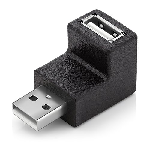 deleyCON PREMIUM USB 2.0 Winkel Adapter – 90° Grad Winkeladapter – A-Stecker zu A-Buchse – kompatibel mit allen USB Kabeln – optimale Kabelführung - 2