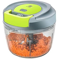 Kalokelvin Hachoir Manuel de Légumes Fruits, Hachoir Manuelle Cuisine Coupe Oignon/Coupe ail, Mini Hachoir mixeur, Machine à Couper Noix, Vanille, Aliments pour Bébés (750ml)